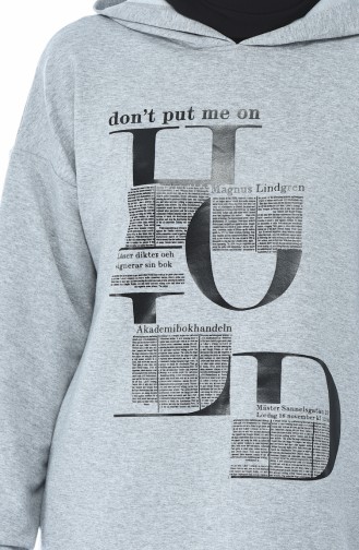 Sweatshirt a Motifs 19073-01 Gris 19073-01