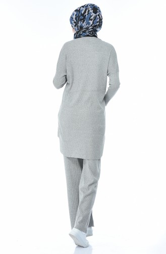 Ensemble Deux Peices Tunique Pantalon Tricot 2211-03 Gris 2211-03