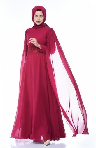 Fuchsia Hijab-Abendkleider 9001-02