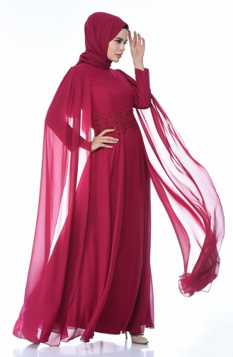 Fuchsia Hijab-Abendkleider 9001-02
