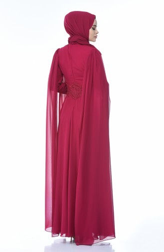 Fuchsia Hijab-Abendkleider 9001-02