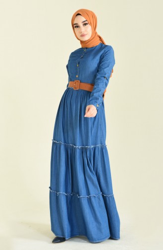 Denim Blue Hijab Dress 81739-01