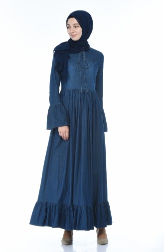 Dunkelblau Hijab Kleider 81741-02