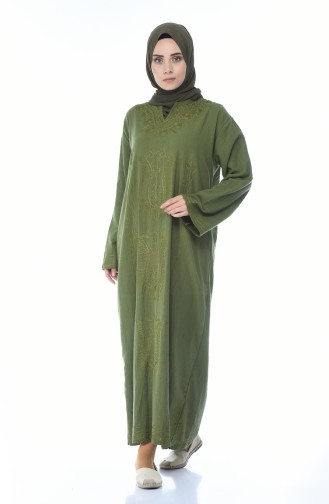 Khaki Hijab Kleider 8000-01