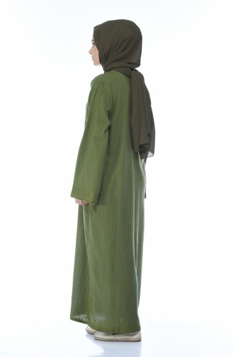 Khaki Hijab Kleider 8000-01