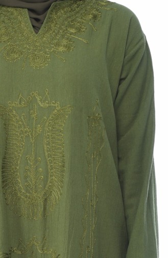 Khaki İslamitische Jurk 8000-01