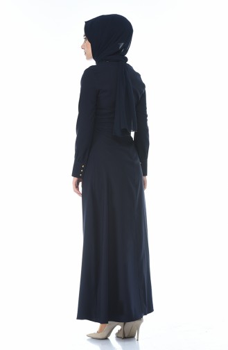 Navy Blue İslamitische Jurk 2088-03