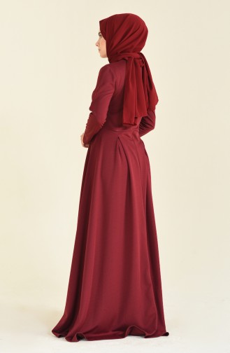 A Plisee Kleid 1955-01 Weinrot 1955-01