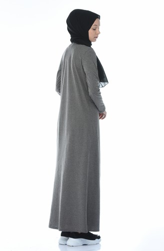 Dark Gray Hijab Dress 0501-09