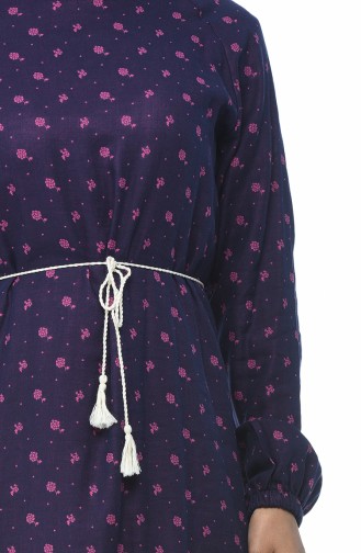 Patterned Cotton Dress Purple 2133-01