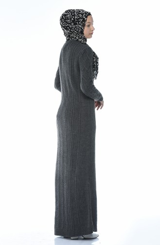 فستان تريكو بنمط حياكة انتراسيت 1908-03