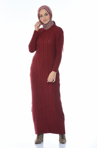 Tricot Dress Claret Red 1909-04