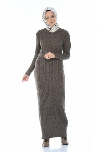 Tricot Dress Dark Mink 1909-06