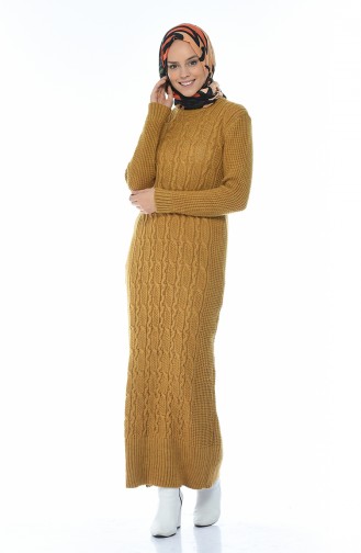 Tricot Dress Mustard Color 1909-07