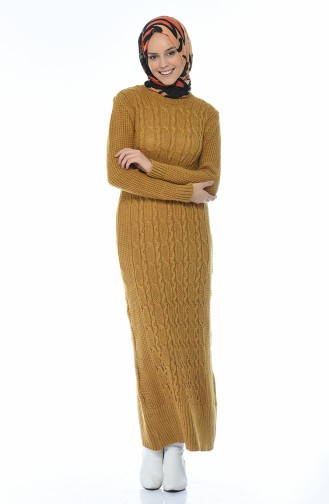 Tricot Dress Mustard Color 1909-07