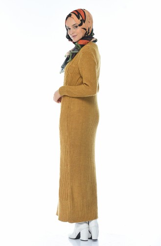 فستان تريكو خردلي 1909-07