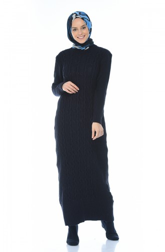 Tricot Dress Navy blue 1909-09