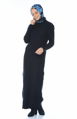 Tricot Dress Navy blue 1909-09