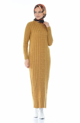 Tricot Long Dress Mustard 1920-03