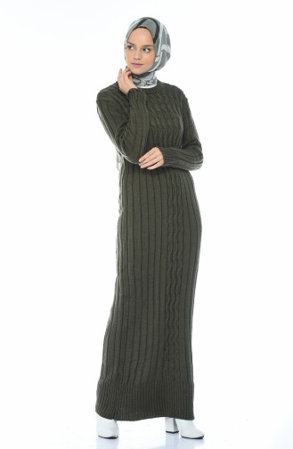 Tricot Long Dress Khaki 1920-04