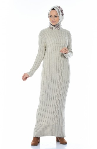 Tricot Long Dress Beige 1920-05