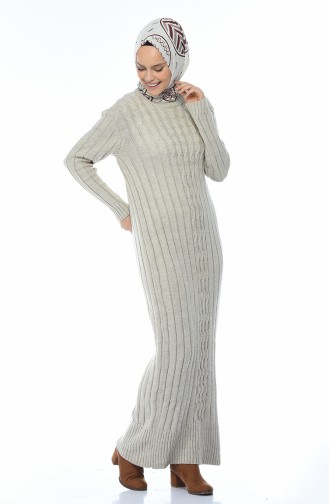 Tricot Long Dress Beige 1920-05