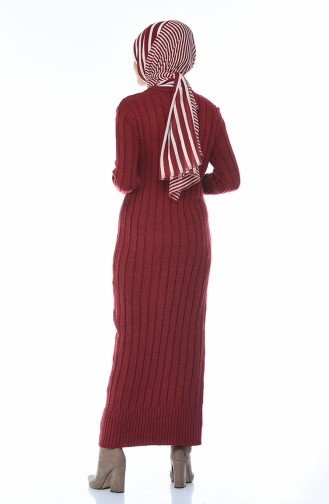 Tricot Long Dress Claret Red 1920-06