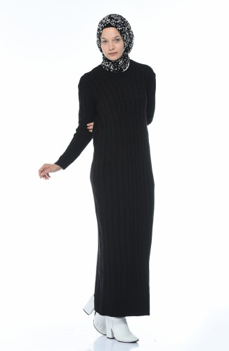 Tricot Long Dress Black 1920-07