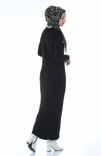 Triko Uzun Elbise 1920-07 Siyah