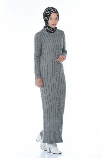 Tricot Long Dress Gray 1920-08