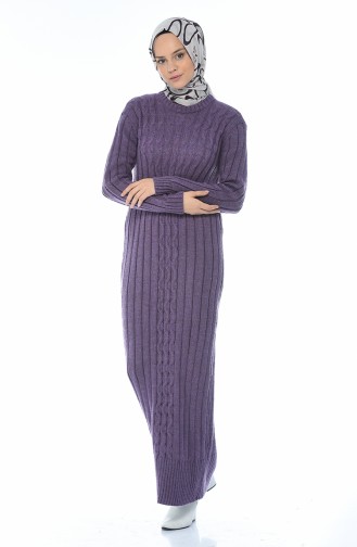 فستان تريكو طويل بنفسجي 1920-09