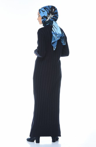 Tricot Long Dress Navy Blue 1920-10