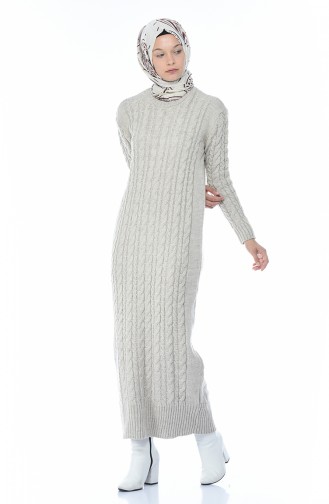 Tricot Knitted Dress Beige 1950-04