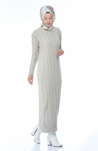فستان تريكو بنمط حياكة بيج 1950-04