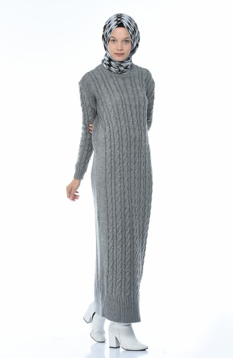 Tricot Knitted Dress Gray 1950-09