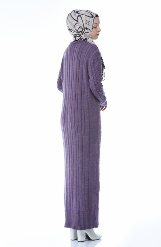 Tricot Knitted Dress Purple 1950-10