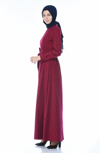 Plum Hijab Dress 60048-01