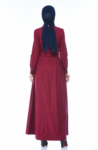 Plum Hijab Dress 60048-01