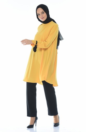 Buttoned Classic Tunic Yellow 1226-02