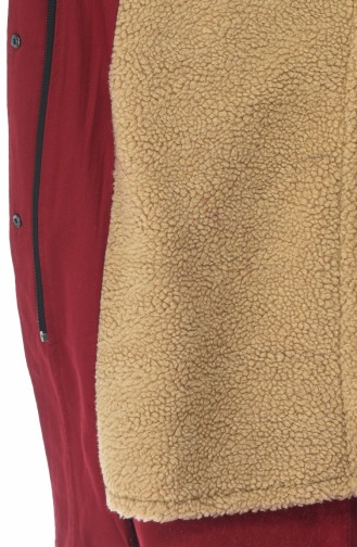 معطف طويل أحمر كلاريت 4037-05