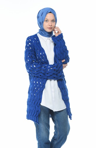 Saks-Blau Strickjacke 7300-15