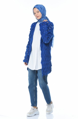 Saks-Blau Strickjacke 7300-15