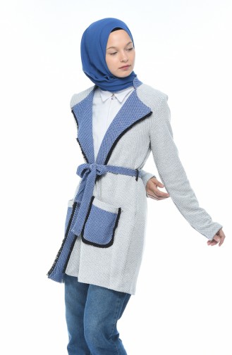 Gilet Hivernal 1541-02 Blanc Bleu 1541-02