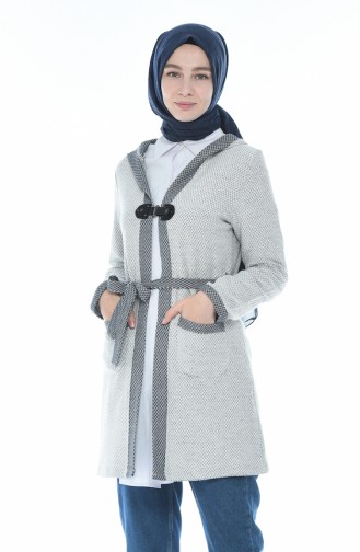 Weiß Strickjacke 1542-01