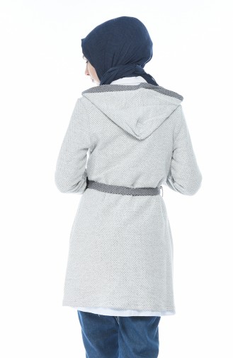 Gilet Hivernal a Capuche 1542-01 Blanc İndigo 1542-01