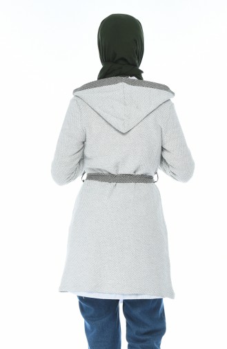 Gilet Hivernal a Capuche 1542-04 Blanc Vert 1542-04