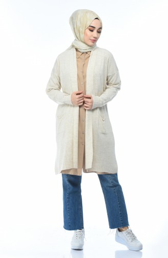 Beige Strickjacke 2107-02