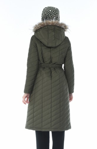 Arched Quilted Coat Khaki 505719-01