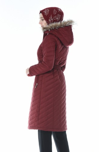 Arched Quilted Coat Bordeaux 505719-05