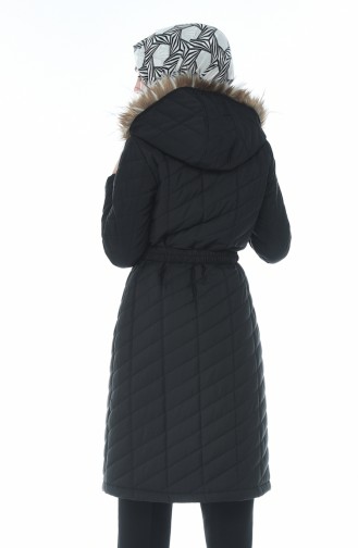 Arched Quilted Coat Black 505719-06